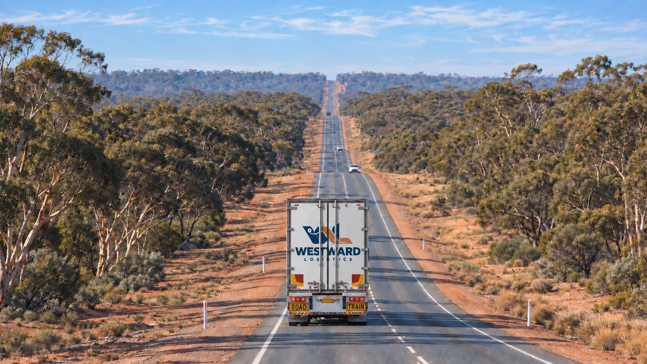 Westward Logistics truck on an outback Western Australian highway